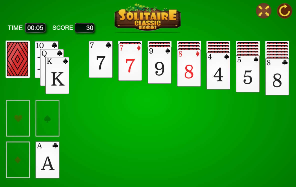klondike solitaire turn one card game